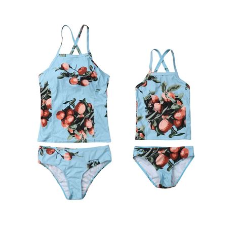 Ba Ador Floral Para Madre E Hija Conjunto De Bikini De Cintura Alta Traje De Ba O Para Ni A