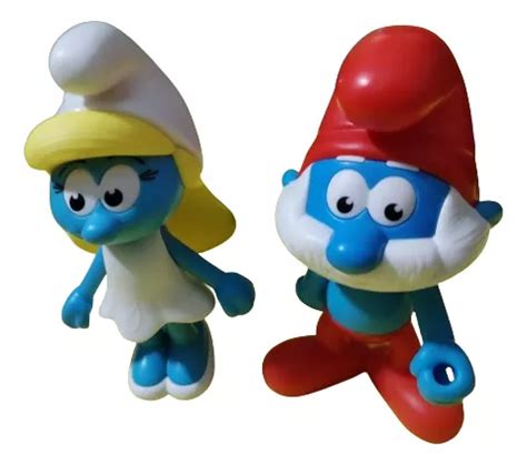 Figuras Papá Pitufo Y Pitufina Smurfs Burger King