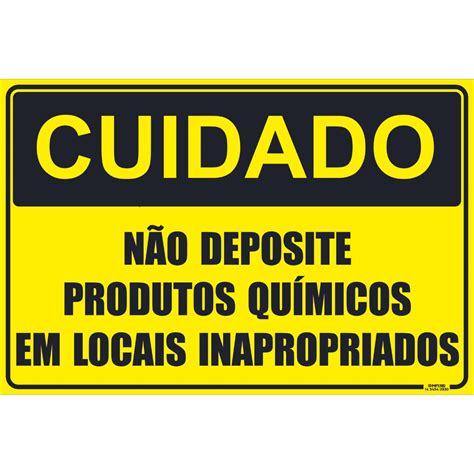 Placa de Sinalização Não Deposite Produtos Químicos