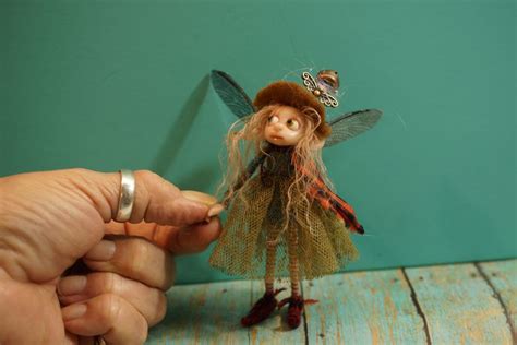 Ooak Poseable Frightened Woodland Tinker PIXIE Fairy 79 Dinky