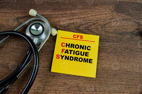 Concept of CFS - Chronic Fatigue Syndrome write on sticky notes with