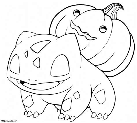 Bulbasaur Pokemon On Halloween coloring page
