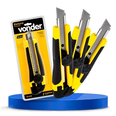 Kit 3 Estiletes Profissional 18mm Vonder Trava Giratoria MercadoLivre