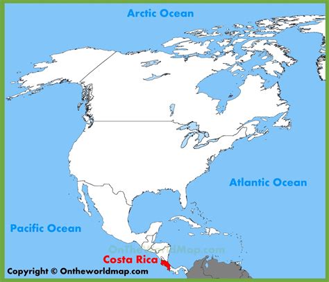 Costa Rica Location On The North America Map