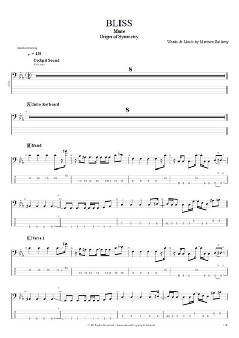 Bliss Tab By Muse Guitar Pro Guitar Bass Backing Track Mysongbook