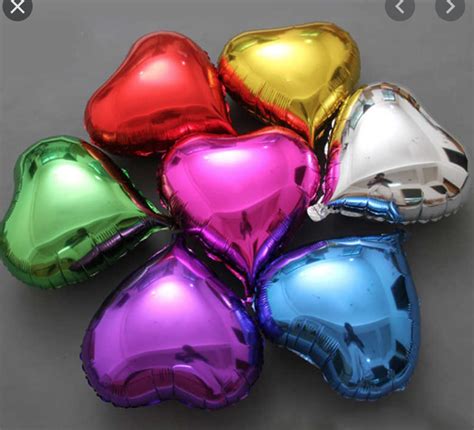 18 Solid Heart Shaped Metallic Foil Balloon Mr Party