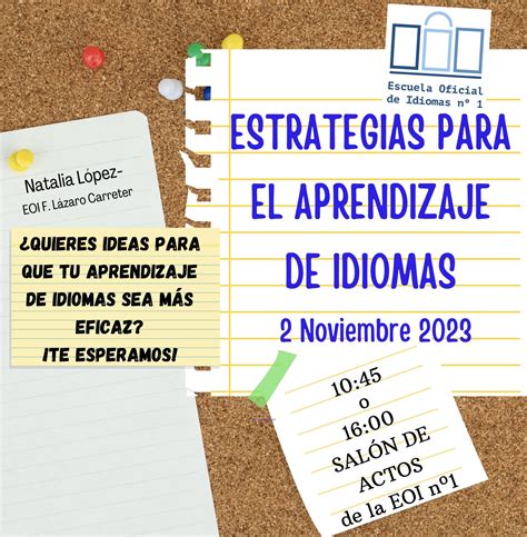 Charla Estrategias para el aprendizaje de Idiomas EOI Nº1 de Zaragoza