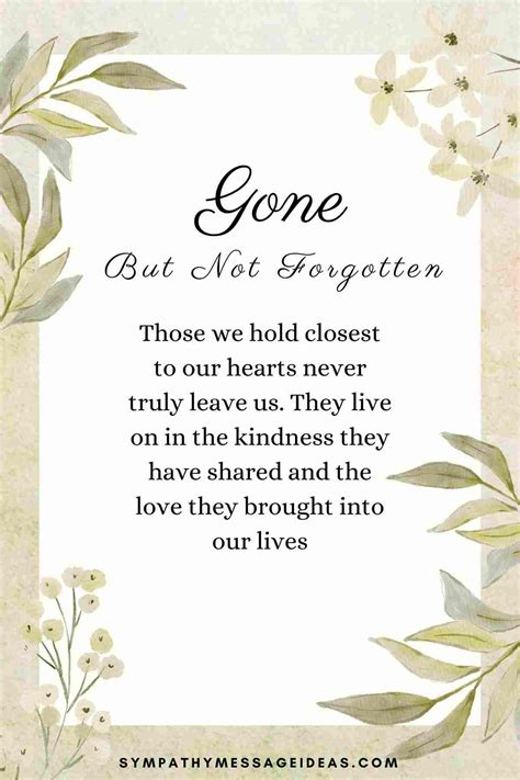 59 Gone But Not Forgotten Quotes to Remember Loved One's - Sympathy