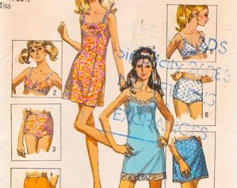 Vogue Vintage S Sewing Pattern Gown Nightgown Lingerie Size Small Bust To Etsy