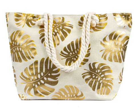 Palm Leaf Tote Bag Gold Foil Tote Bag