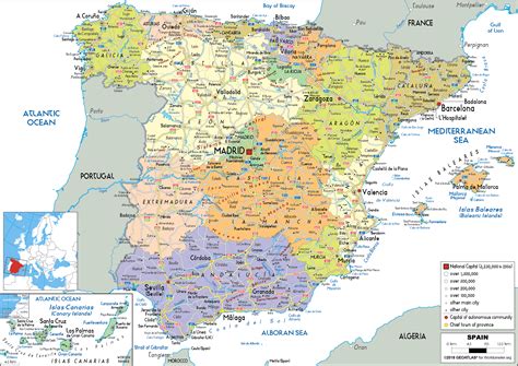 Spain Map (Political) - Worldometer