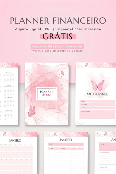 Planner Financeiro 2025 Para Imprimir - Planner Financeiro Gratuito para Impressão 2025 | Agenda financeira ...