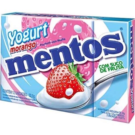 Bala Mentos Slim Box Sabor Yogurt Morango 32 1g ORIGINAL Shopee Brasil