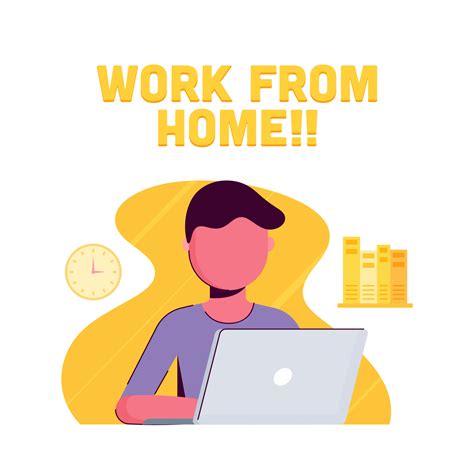 Working from home in quarantine. Vector Illustrations of Working at ...