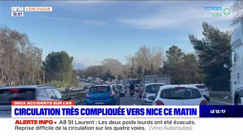 Circulation Très Compliquée Sur La8 Ce Mardi Matin Après Deux Accidents