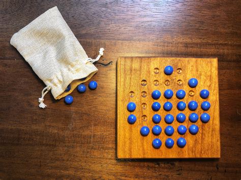 Marble Solitaire Game French Solitaire Game Made from | Etsy
