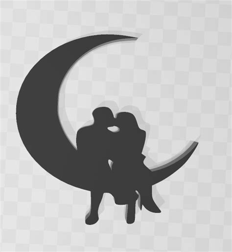 Wallart Love Moon Couple By Marik3d Download Free Stl Model