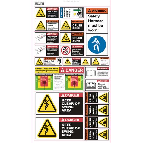 Boom Lift Warning Sticker Sets Tuffa Products