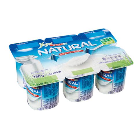 Yogur Yugui Spar Natural Azucarado 125 Grs Pack 6 Spar
