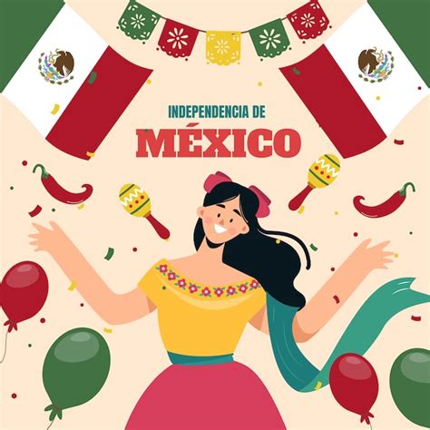 Premium Vector Flat Illustration For Mexico Independence Day Celebration