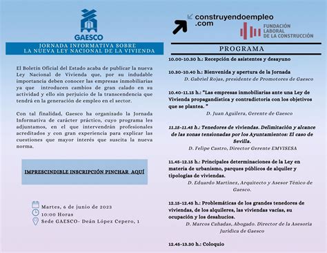 JORNADA INFORMATIVA SOBRE LA NUEVA LEY NACIONAL DE LA VIVIENDA – GAESCO