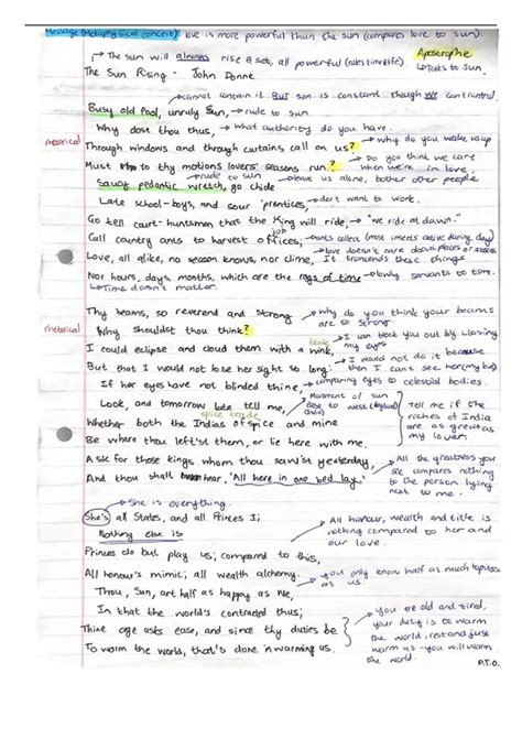 The Sunne Rising By John Donne Summary