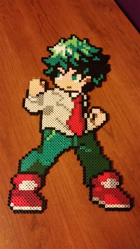 Izuku Midoriya Boku No Hero Academia Perler Beads By By Purplejetskis