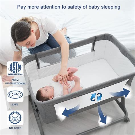 Pamo Babe Unisex Infant Bedside Sleeper Bassinet With Wheels And Floding Frame For Months