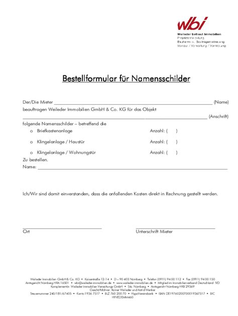 Ausfüllbar Online Bestellformular fr Namensschilder Fax Email Drucken