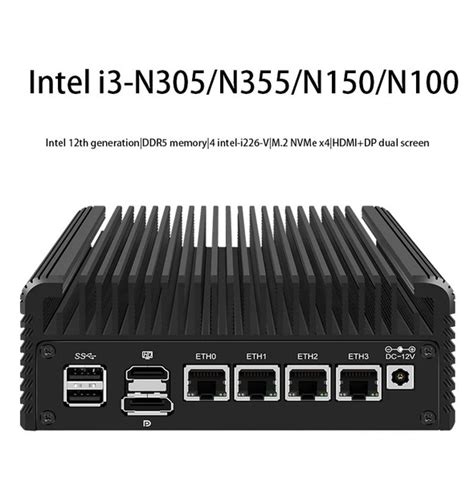 CWWK Мини-ПК X86 Мини промышленный компьютер, RJ45 Intel i226-V2 2.5G*4 ...