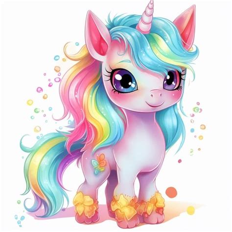 Unicornio De Dibujos Animados Con Melena Premium Photo Freepik