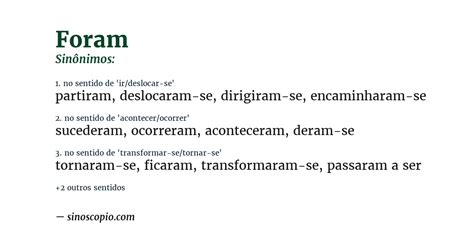 Sinonimos De Foram - Sinônimos de Foram [por sentido] - Sinoscópio