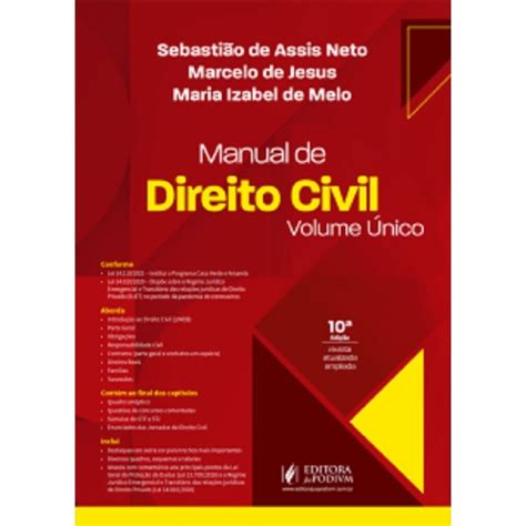 Manual De Direito Civil Volume Nico Edi O Submarino