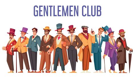 Gentlemen Club Cartoon 24804209 Vector Art At Vecteezy