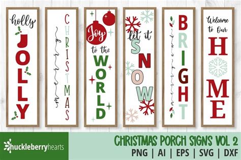 Christmas Porch Signs Svg Vol 2 6 Vertical Porch Signs