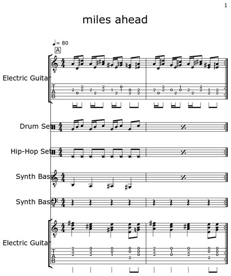 Miles Ahead Sheet Music For Electric Guitar Drum Set Hip Hop Set