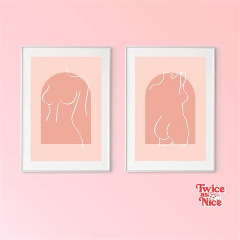 Minimalist Line Art Nude Female Body Wall Art
