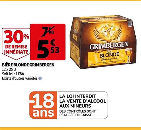 Promo Bi Re Blonde Grimbergen Chez Auchan Icatalogue Fr