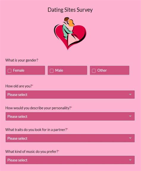 Free Online Dating Sites Survey Template 123FormBuilder