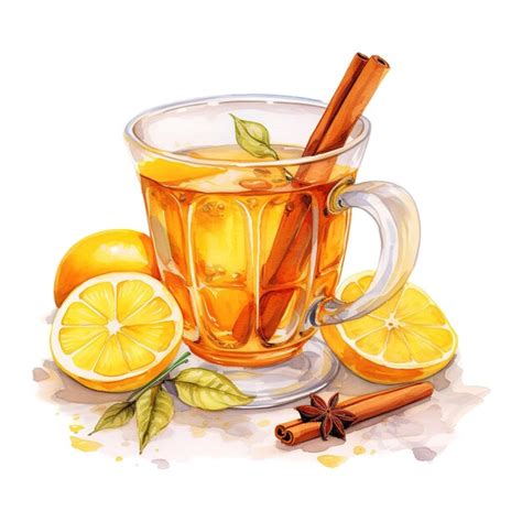 Premium PSD Hot Toddy Beverages Illustration Watercolor Style Ai Generated