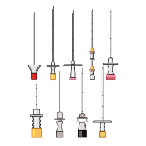 Premium Vector | Epidural needle set cartoon vector illustration