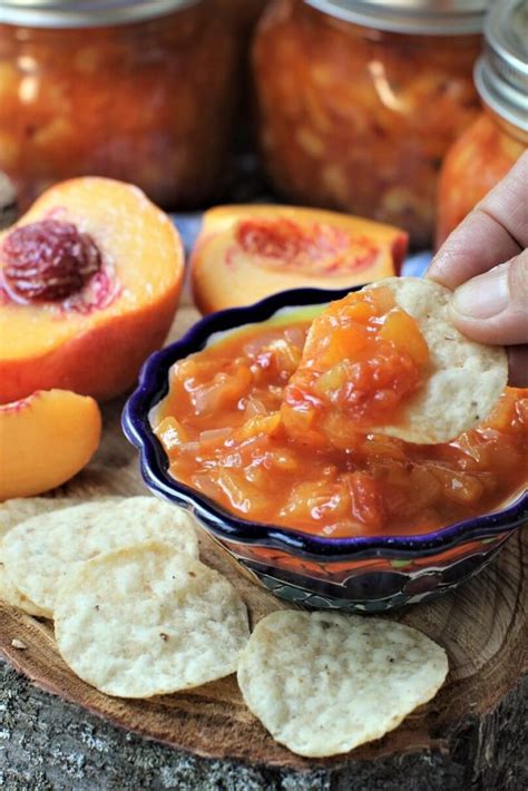 Sweet N Spicy Peach Salsa Canning Recipe Kitchen Frau