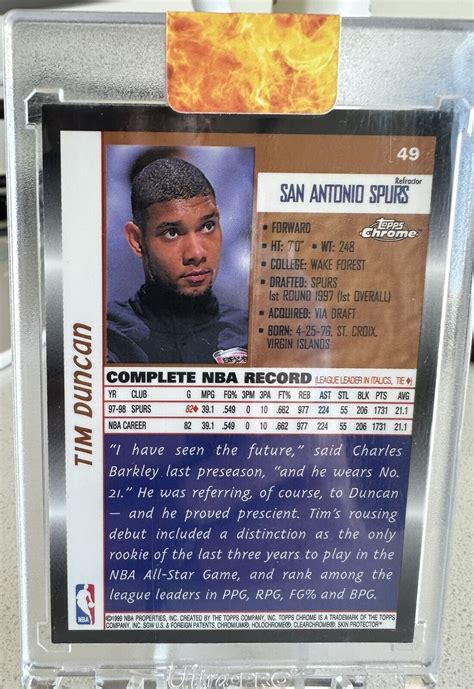 Topps Chrome Refractor Tim Duncan Spurs Ebay