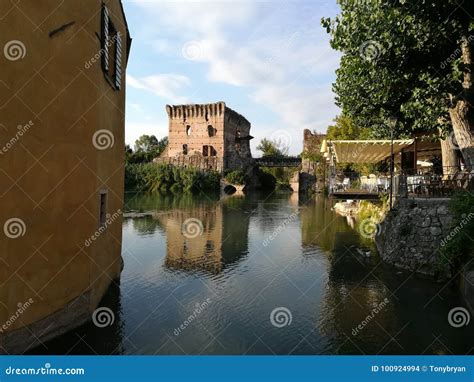 The River Mincio In Borghetto Near Valeggio Sul Mincio Stock Photo