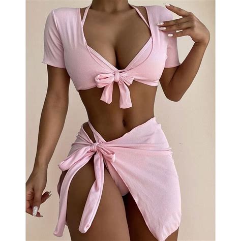 Generic Sexy Pure Desire Bikini Three Piece Beach Split Swimsuit New Warm Spring Swimming