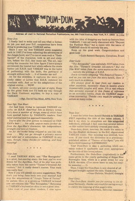Erbzine 5721 Dc 221 Tarzan Comic Part 1