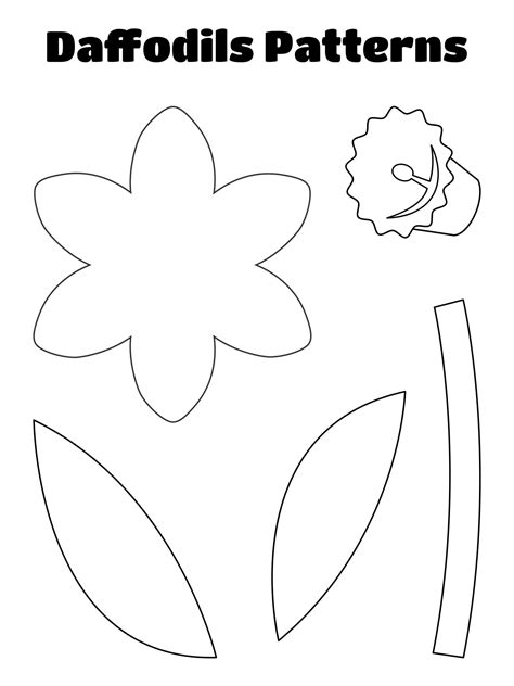 Daffodil Template Pattern 10 Free PDF Printables Printablee