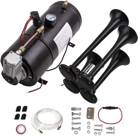 Buzina A Ar Para Caminhão - 4 buzinas carro caminhão trem ar buzina 150 PSI 150db sistema de ar com ...