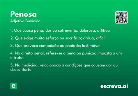 O Que Significa Penosa - Penosa - Significado e Sinônimo - escreva.ai