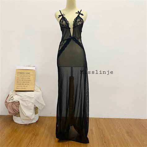 Jual Lingerie Dress Panjang Sexy Long Dress Longdress Dapat G String